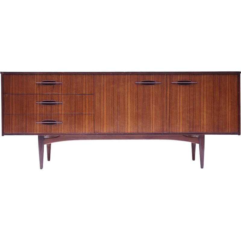 Scandinavian vintage brown teak sideboard, 1950-1960