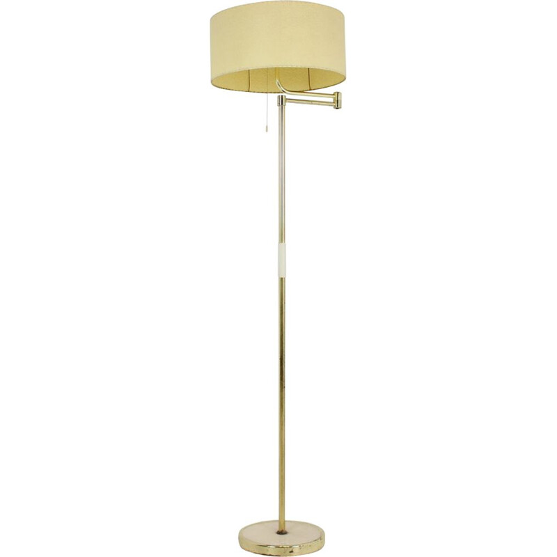 Vintage handmade parchment paper adjustable floor lamp, 1970