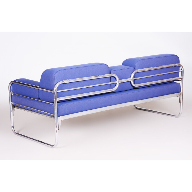 Vintage blauwe Bauhaus bank, 1930