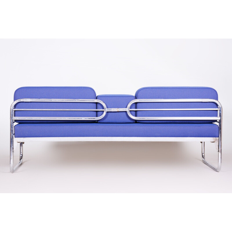 Vintage blauwe Bauhaus bank, 1930