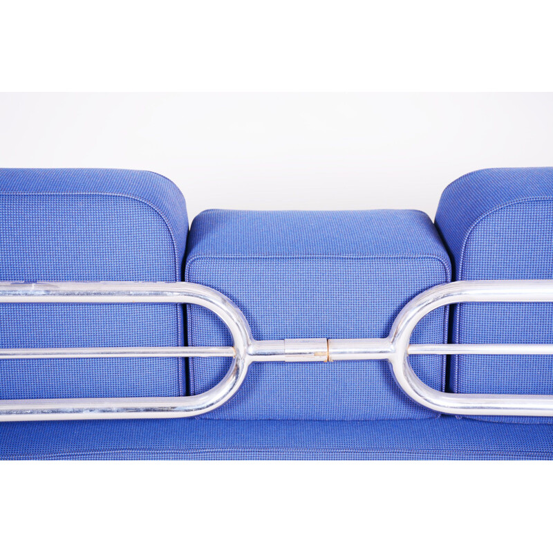 Sofá azul vintage de la Bauhaus, 1930