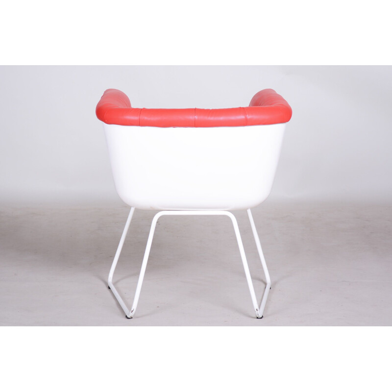 Vintage red and white armchair, 1960s