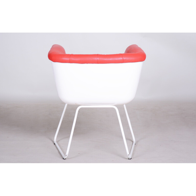 Rot-weißer Vintage-Sessel, 1960