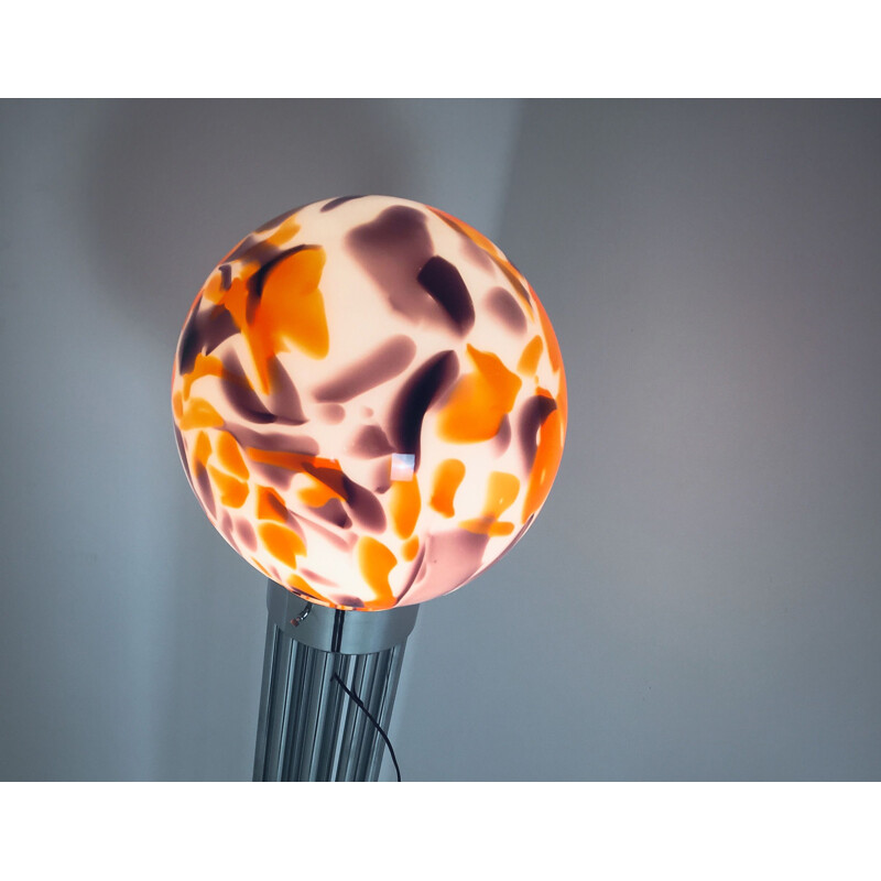 Lampadaire vintage Mazzega à sphère en verre de Murano