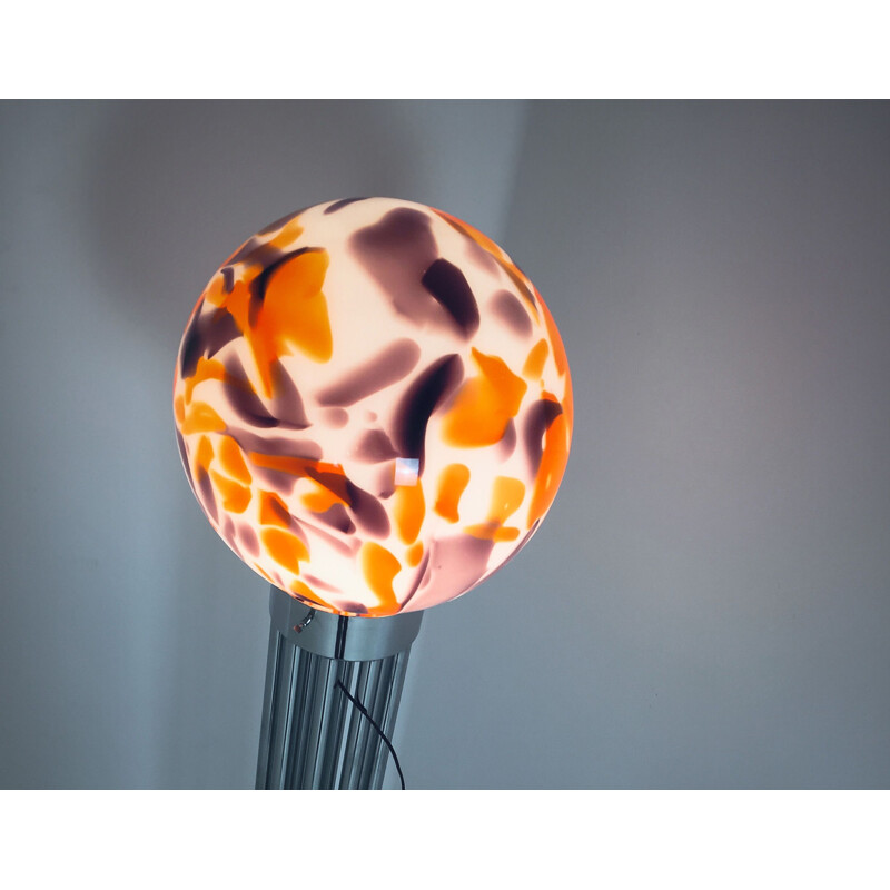 Vintage Mazzega Murano glass sphere floor lamp