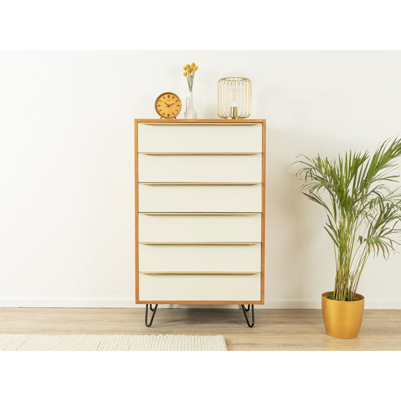 Vintage white ashwood chest of drawers, Germany 1960s