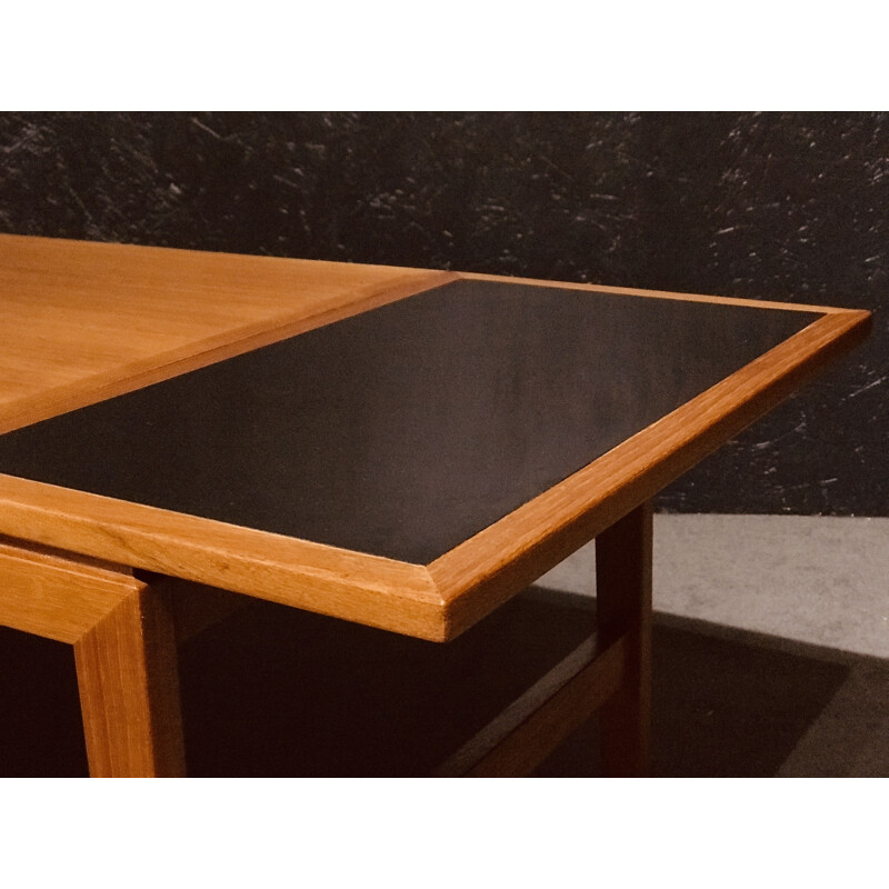 Vintage teak and black melamine coffee table