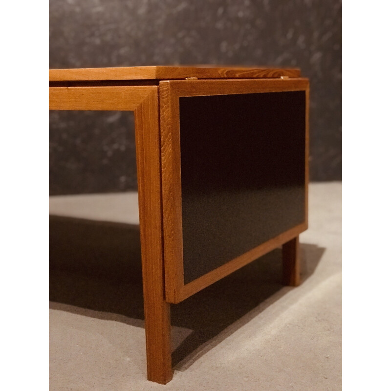 Vintage teak and black melamine coffee table