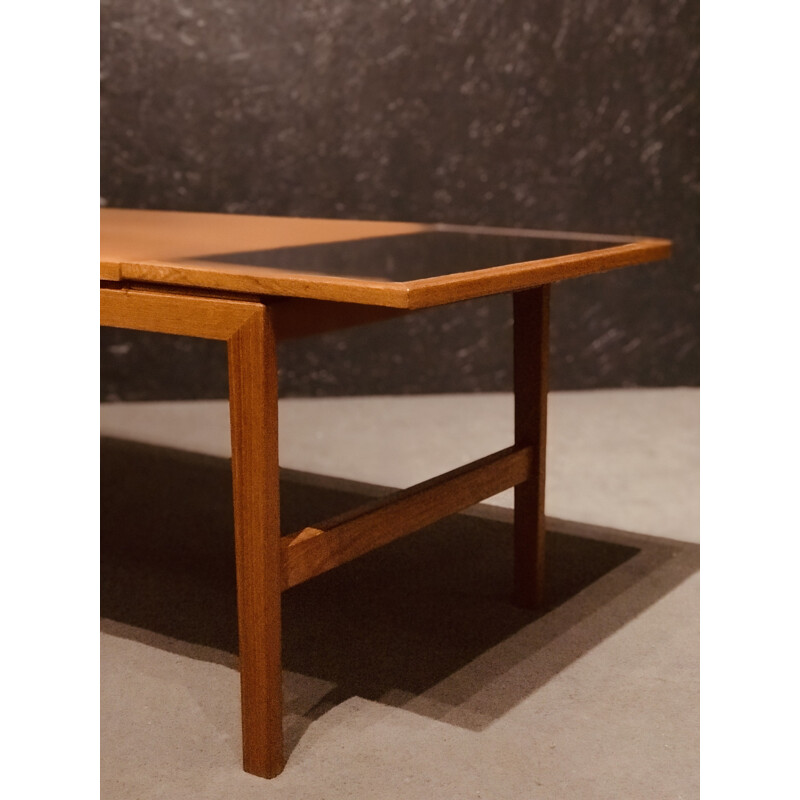 Vintage teak and black melamine coffee table