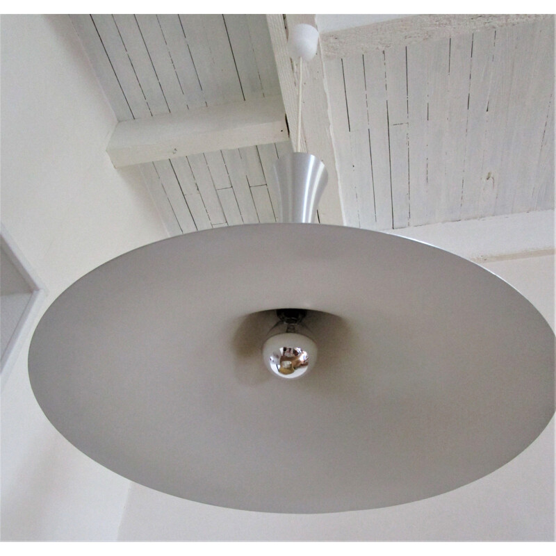 Vintage aluminum pendant lamp by Bent Nordsted for Lyskaer, Denmark 1960-1970