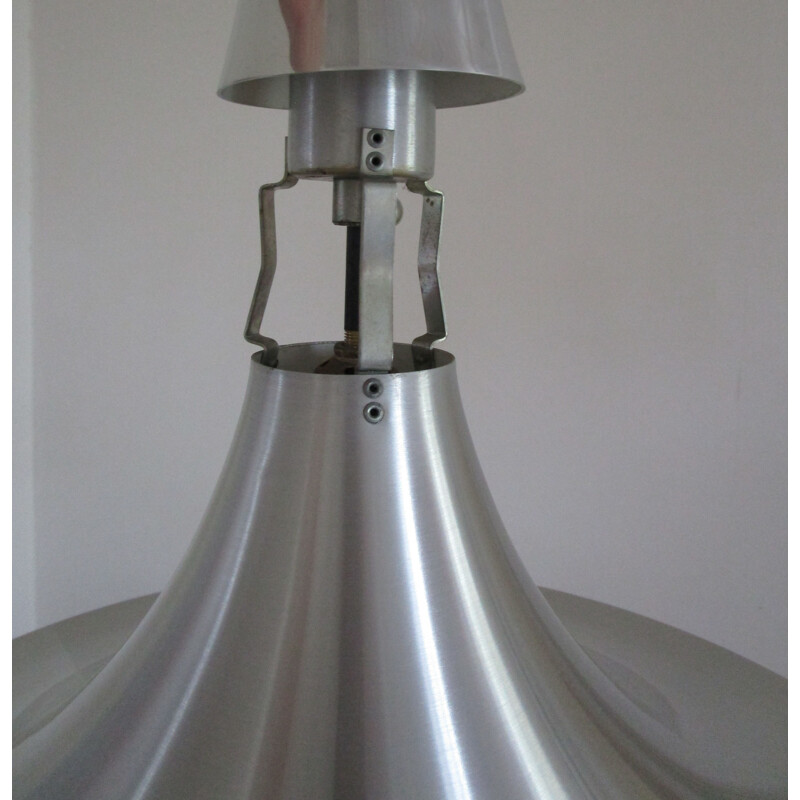 Vintage aluminum pendant lamp by Bent Nordsted for Lyskaer, Denmark 1960-1970