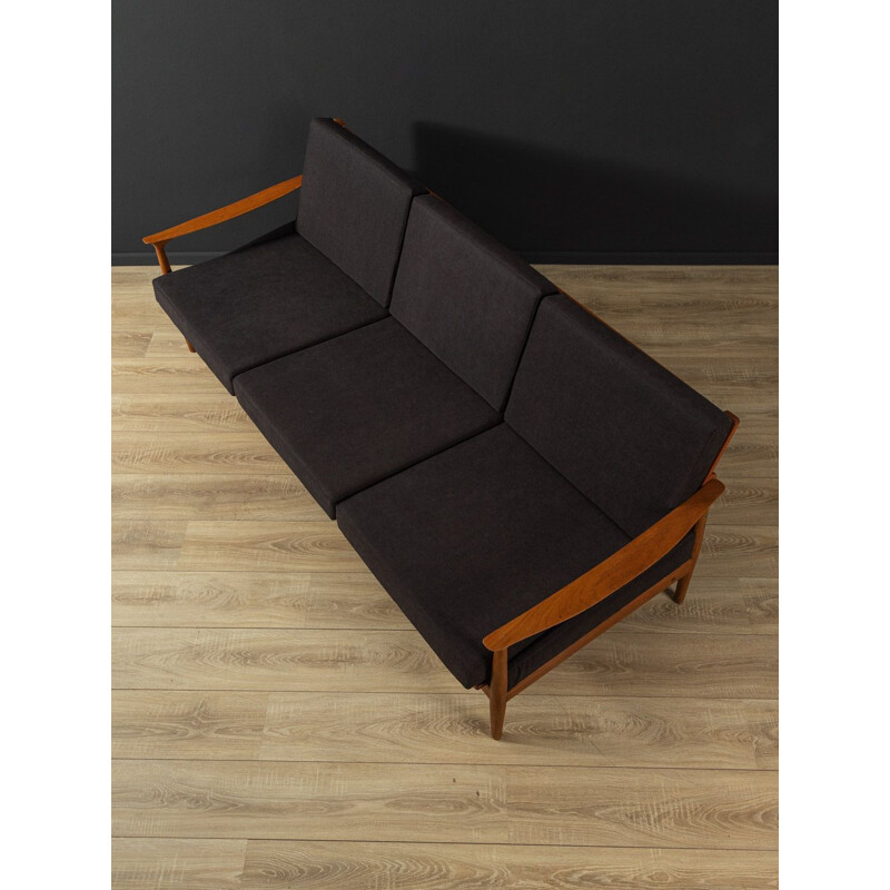 Vintage teak and fabric sofa, Denmark 1960s