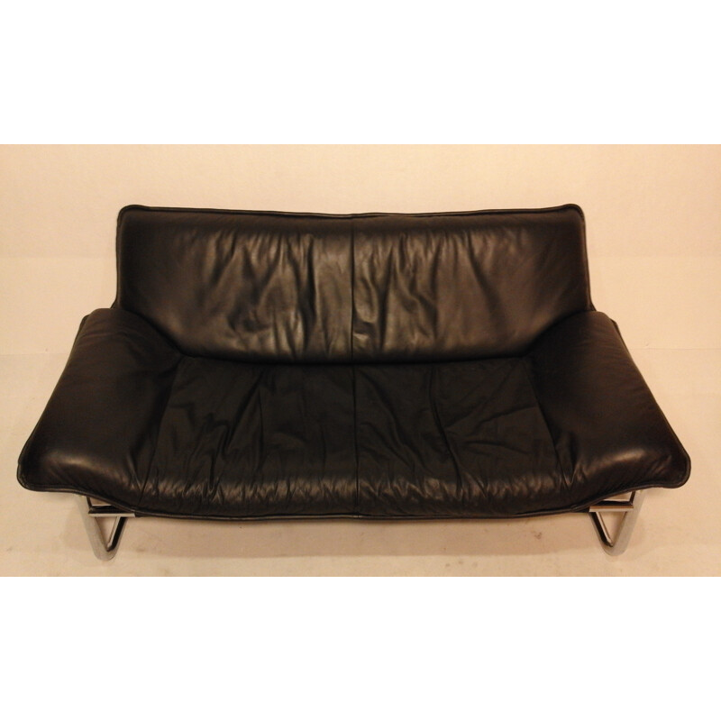 Swedish 2 seater sofa in leather - 1970s