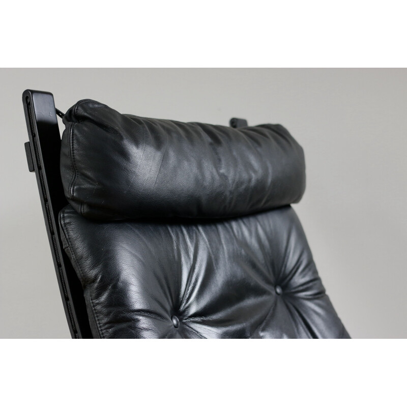 Scandinavian vintage leather armchair by Ingmar Relling
