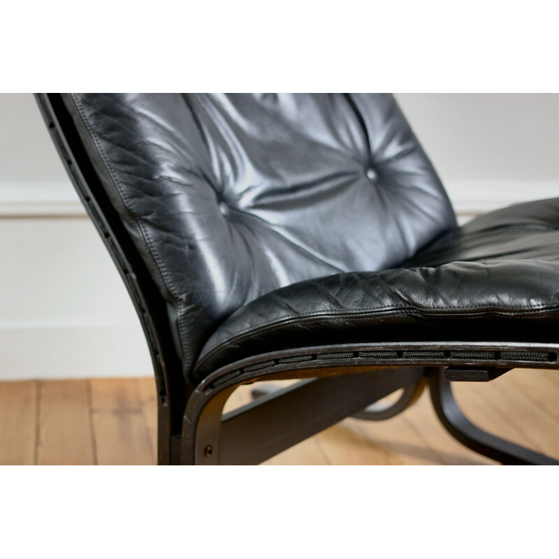 Scandinavian vintage leather armchair by Ingmar Relling