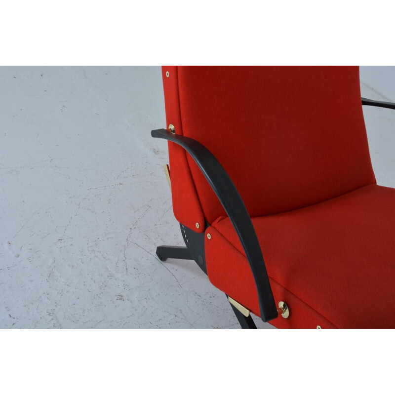 Vintage red armchair by Osvaldo Borsani for Tecno, 1960