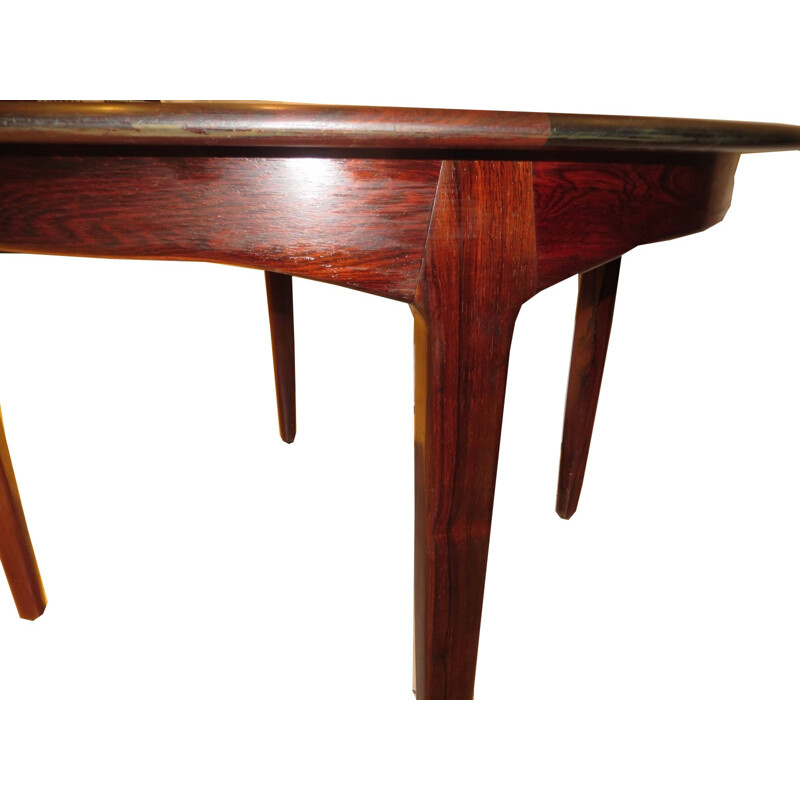 Large dining table in rosewood of Rio, Henning KJAERNULF - 1960s