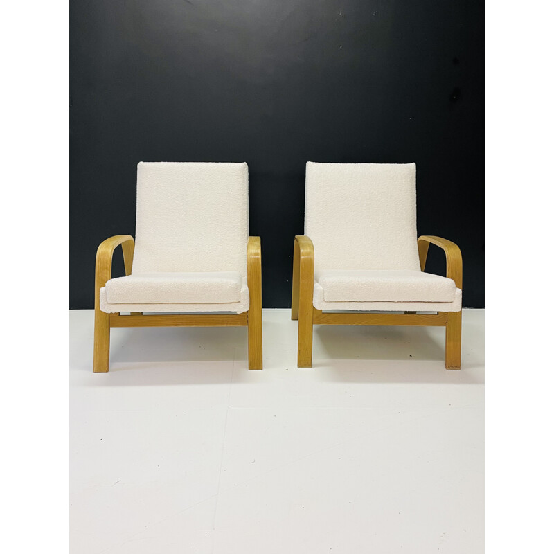 Paire de fauteuils vintage par Pierre Guariche et Michel Mortier et Joseph-André Motte pour Steiner