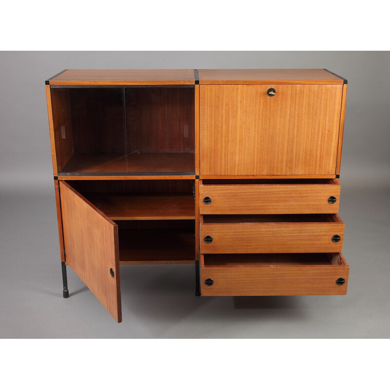 Minvielle cabinet in teak, A.R.P. - 1950s