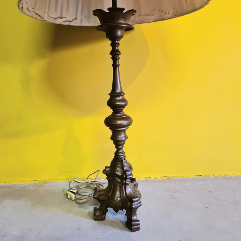 Candeeiro de mesa de bronze Vintage
