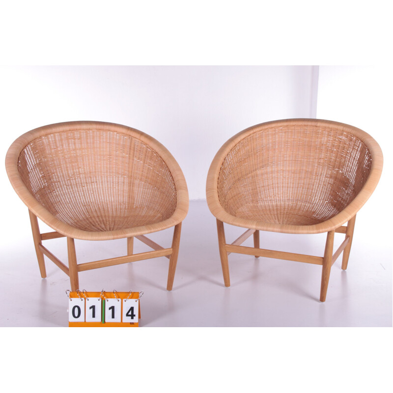 Pair of vintage armchairs by Ludvig Pontoppidan for Nanna & Jorgen Ditzel, Denmark