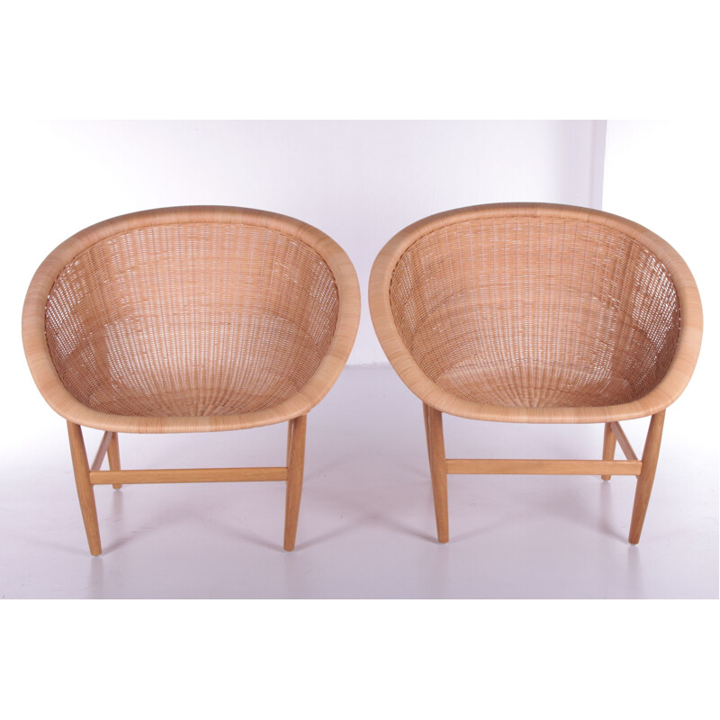 Pair of vintage armchairs by Ludvig Pontoppidan for Nanna & Jorgen Ditzel, Denmark