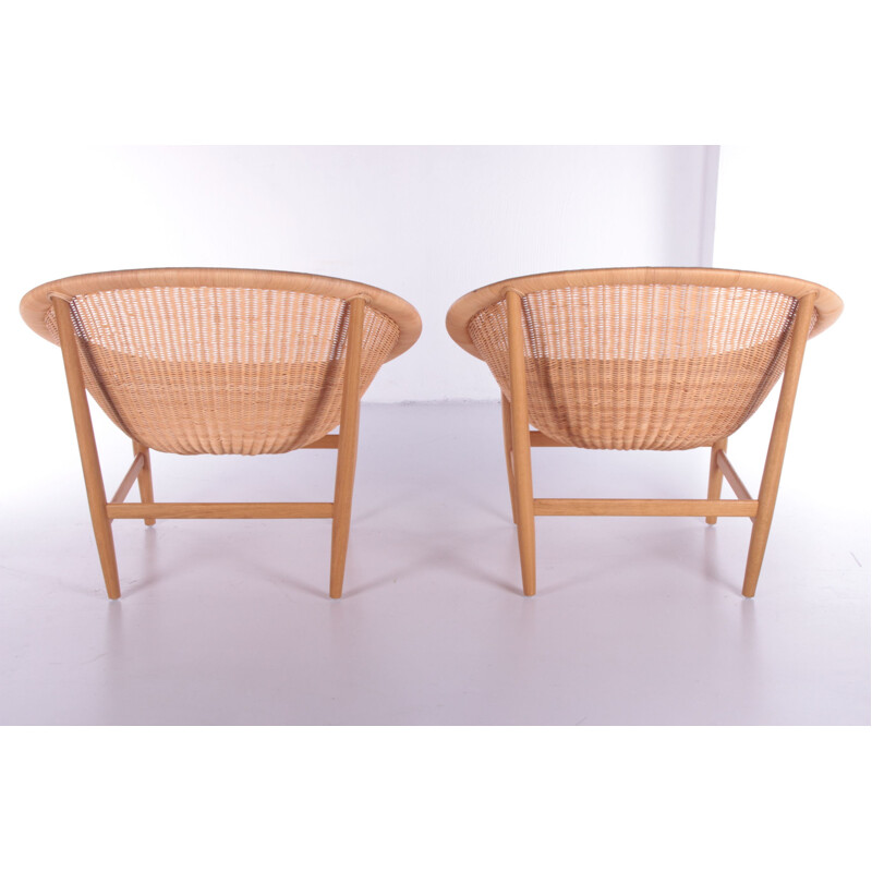 Pair of vintage armchairs by Ludvig Pontoppidan for Nanna & Jorgen Ditzel, Denmark
