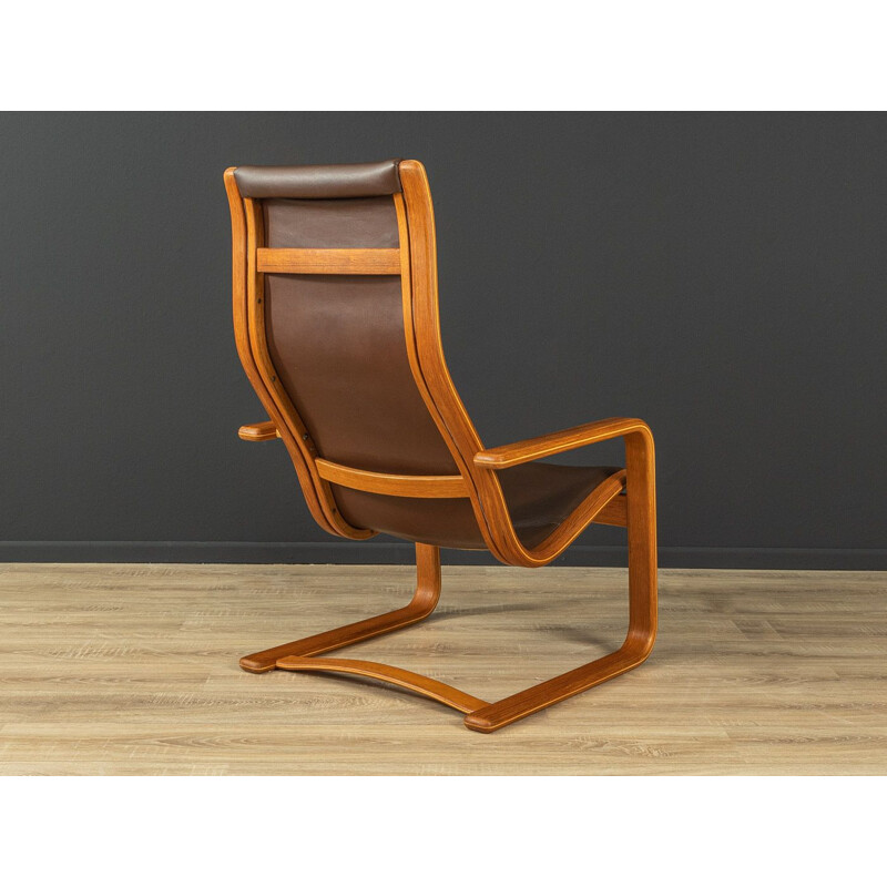 Vintage Lamello cantilever armchair with footrest by Yngve Ekström for Swedese, Sweden 1960s