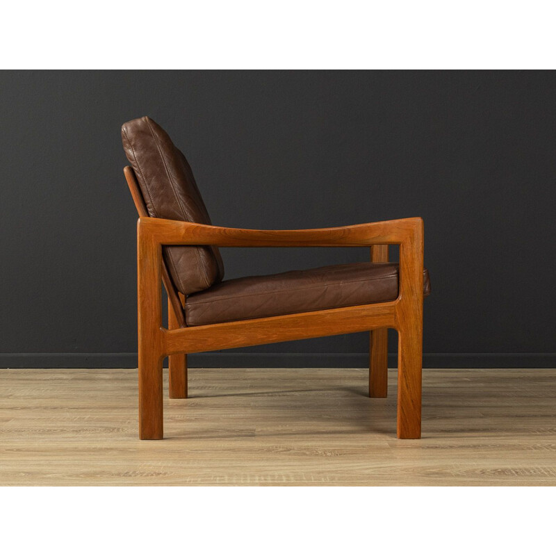 Vintage-Sessel aus Teakholz und Leder von Illum Wikkelsø, 1960