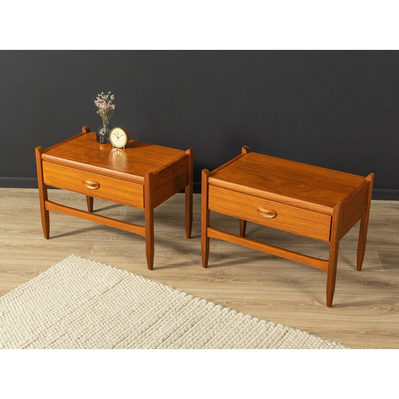 Pair of vintage teak night stands, 1960