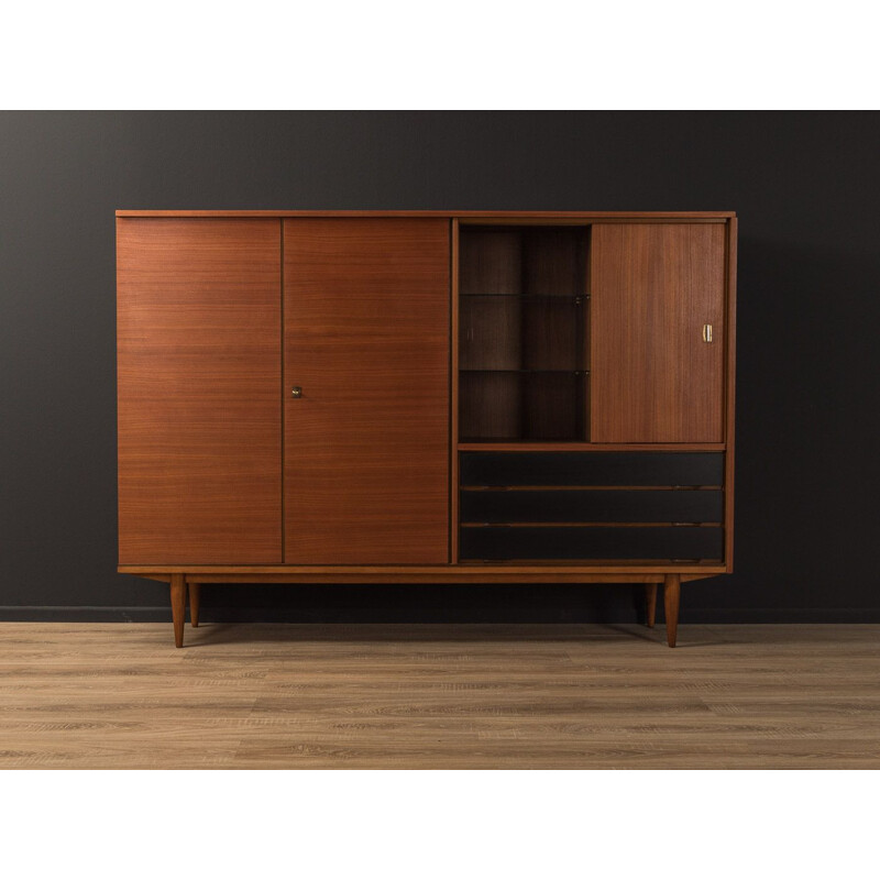 Vintage walnut highboard with two doors, 1960s