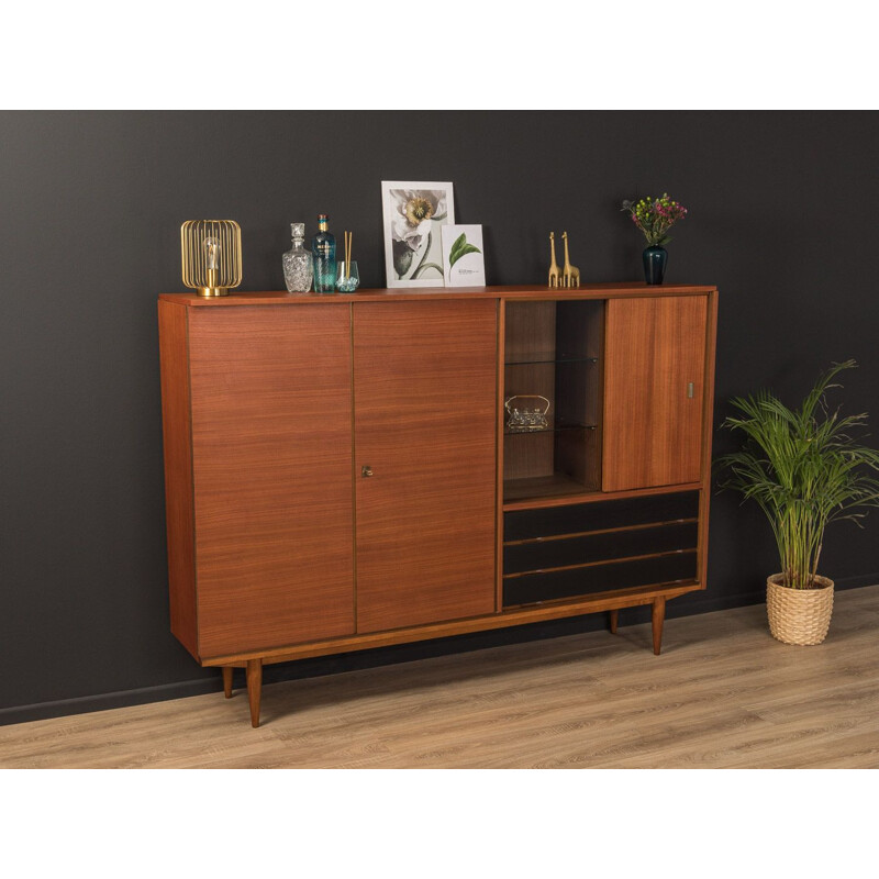 Vintage walnut highboard with two doors, 1960s