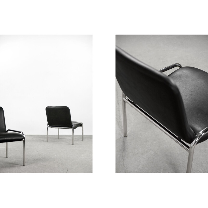 Ein Paar Vintage-Sessel aus verchromtem Stahlrohr von Thonet, Deutschland 1970