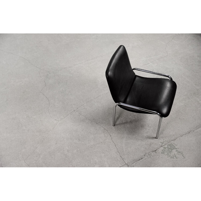 Pareja de sillones vintage de tubo de acero cromado de Thonet, Alemania 1970