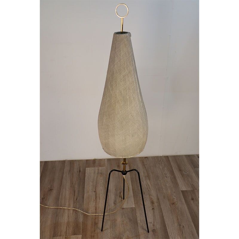 Vintage metal tripod floor lamp, 1960