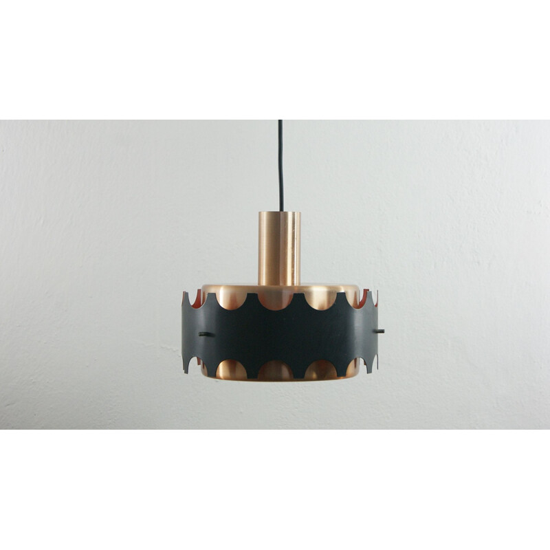 Vintage copper pendant lamp by Veb Metal Dresser Halle, 1960s