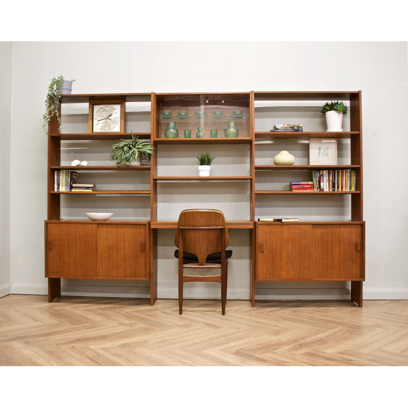 Mid-century Danish teak wall system, 1960s