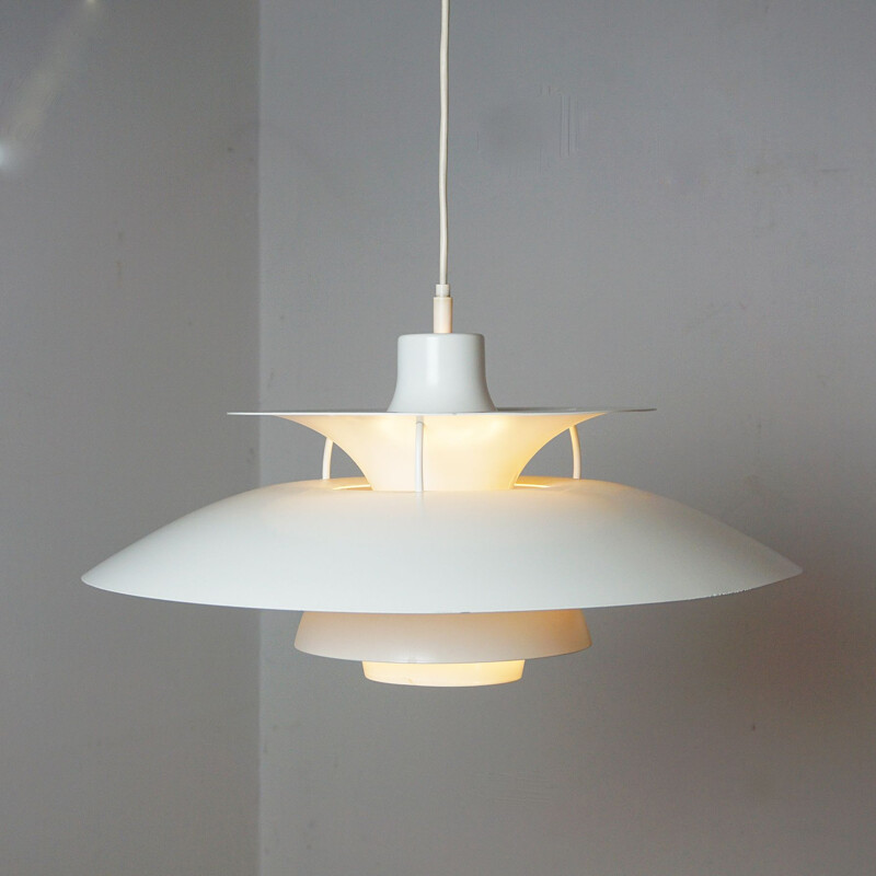 Vintage white Scandinavian pendant lamp by Poul Henningsen for Louis Poulsen, Denmark 1958