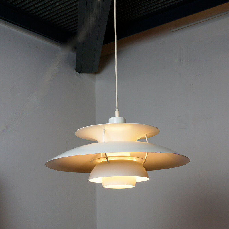 Vintage white Scandinavian pendant lamp by Poul Henningsen for Louis Poulsen, Denmark 1958