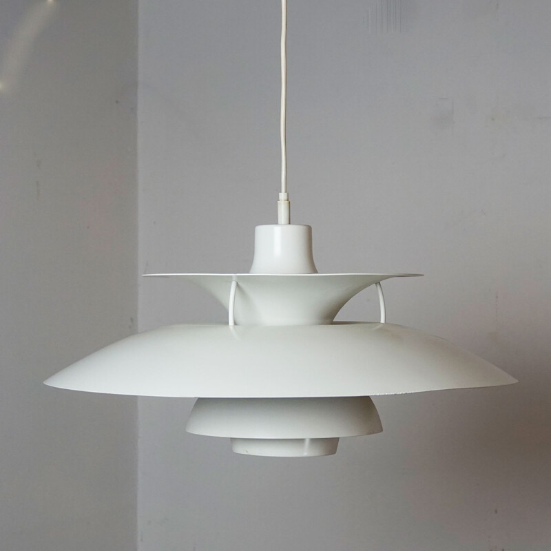Vintage white Scandinavian pendant lamp by Poul Henningsen for Louis Poulsen, Denmark 1958