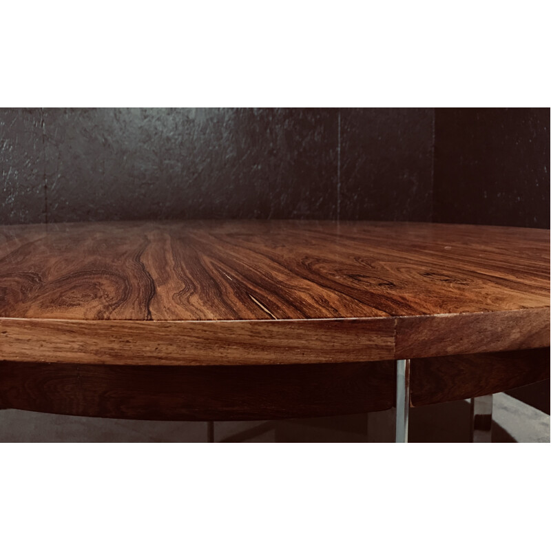 Rosewood vintage circular dining table by Richard Young for Merrow Associates, 1968