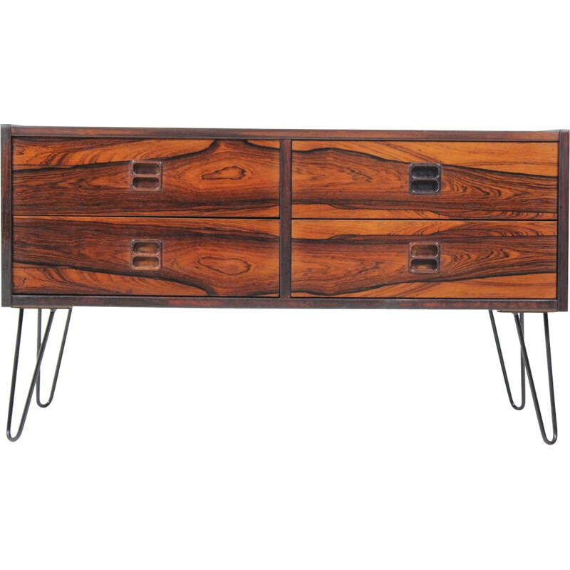 Upcycled rosewood sideboard with hairpin legs - 1960s