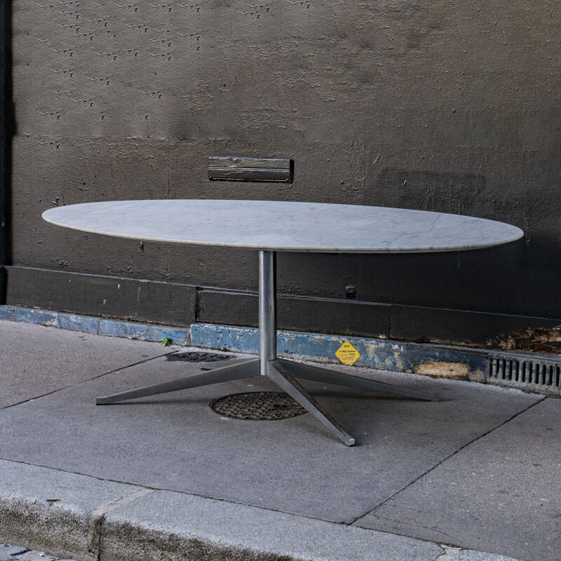 Vintage oval Calacatta marble table by Florence Knoll