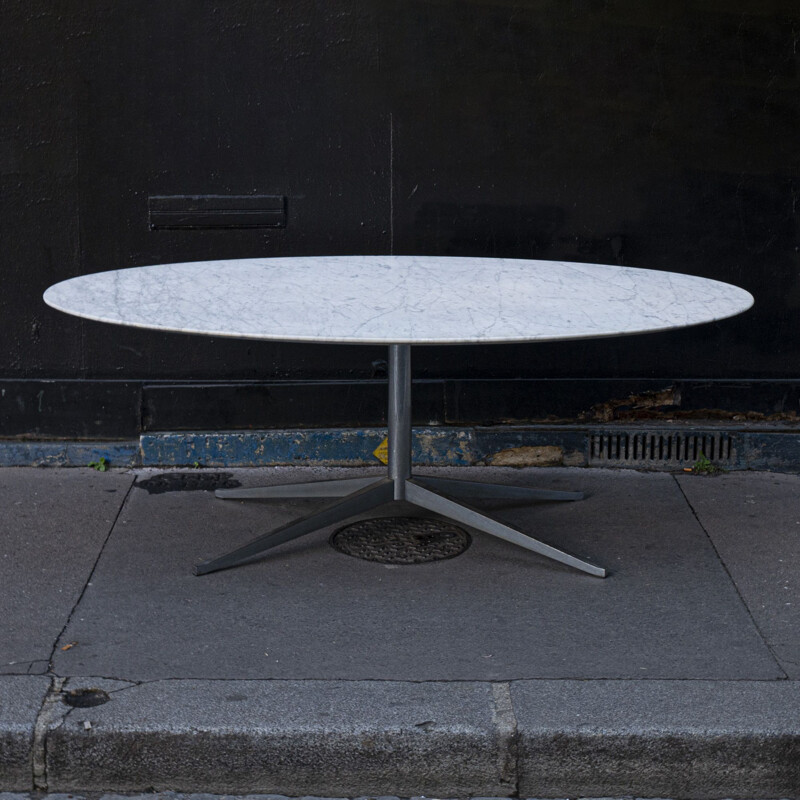 Vintage oval Calacatta marble table by Florence Knoll