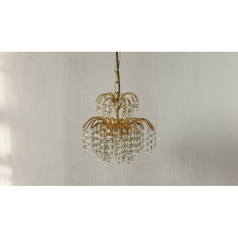 Hollywood Regency vintage crystal chandelier