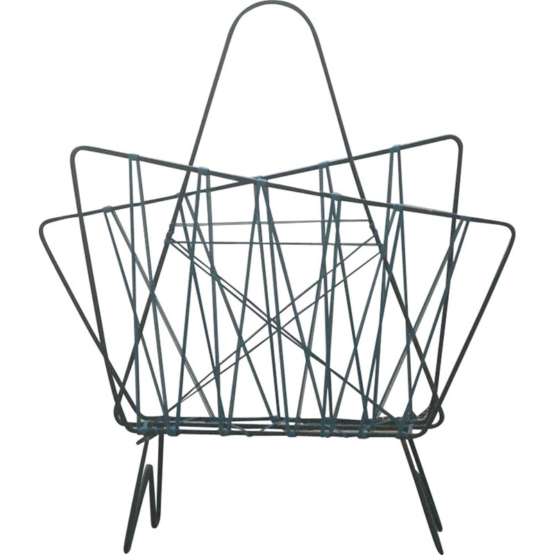 Mid-century steel magazine rack, 1950s