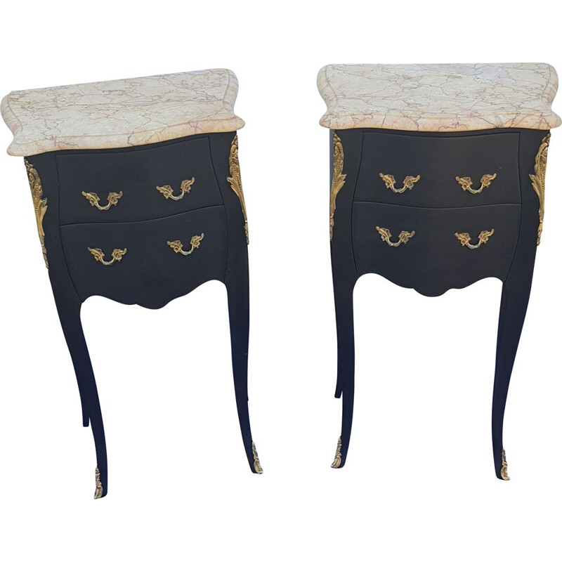 Pair of vintage black night stands