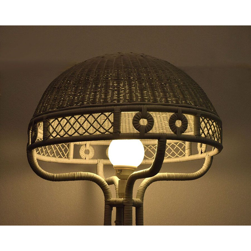Italienische Vintage-Stehlampe aus Rattan, 1950