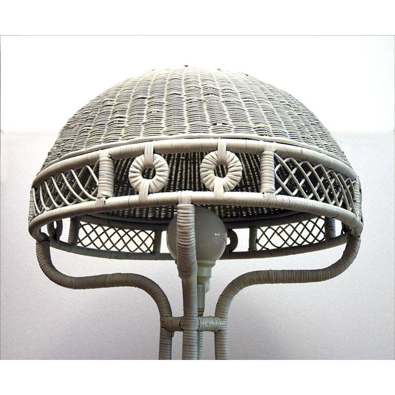 Vintage Italiaanse rotan vloerlamp, 1950