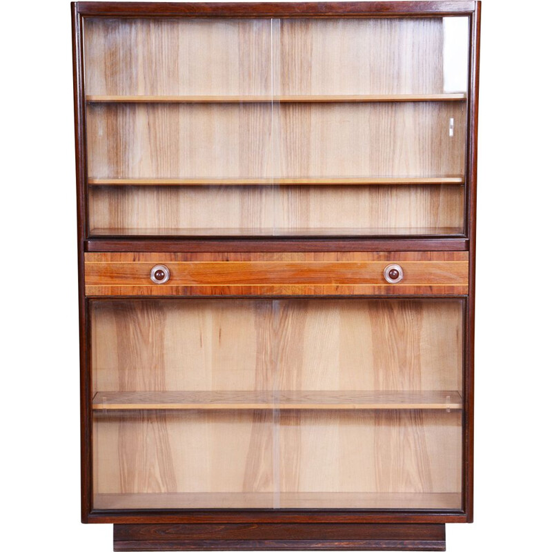 Mid century bookcase in ashwood and mahogany, 1940s